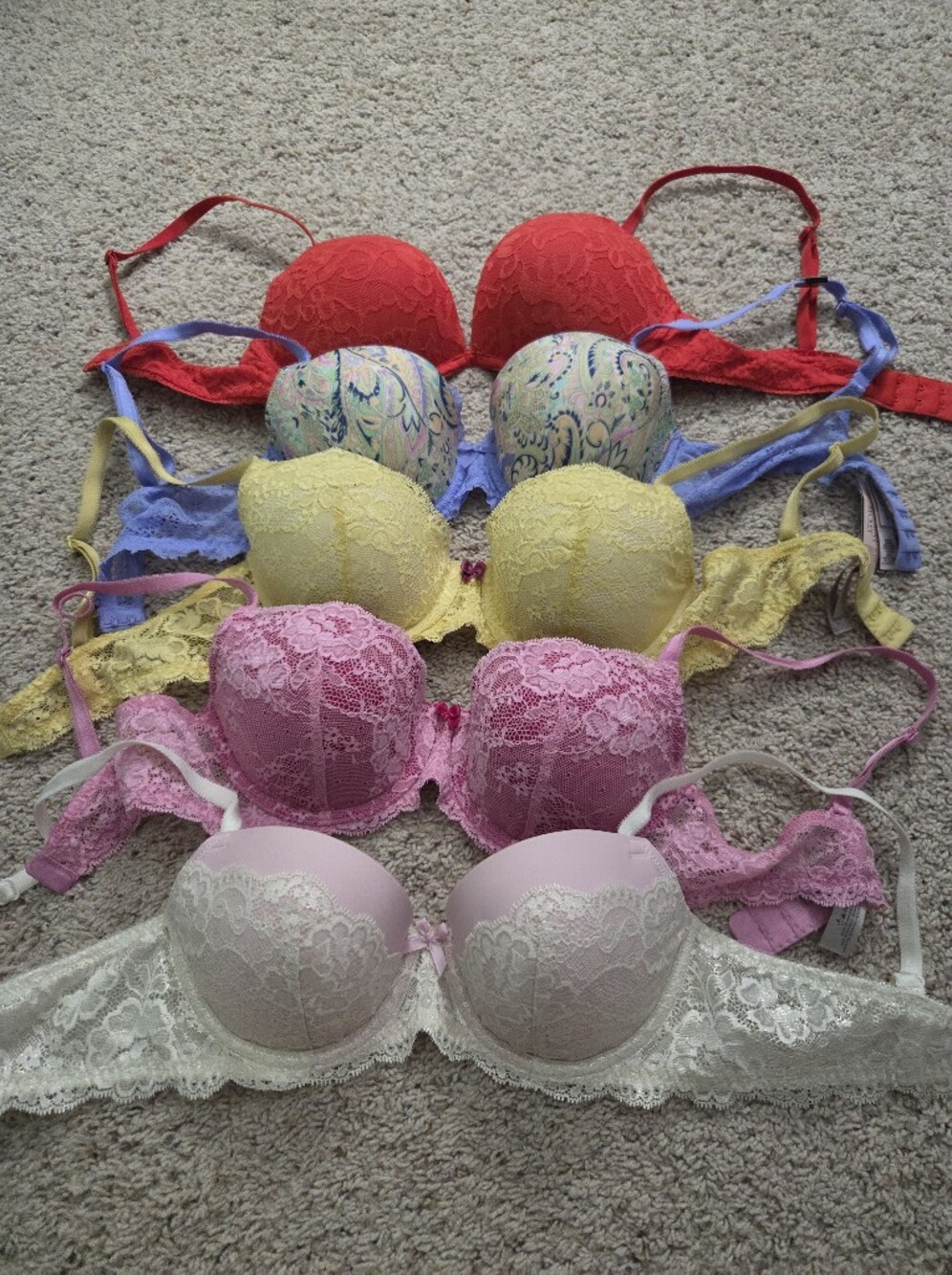 Women's VS Lace Bra - Yellow, Pink, Red, Blue, White